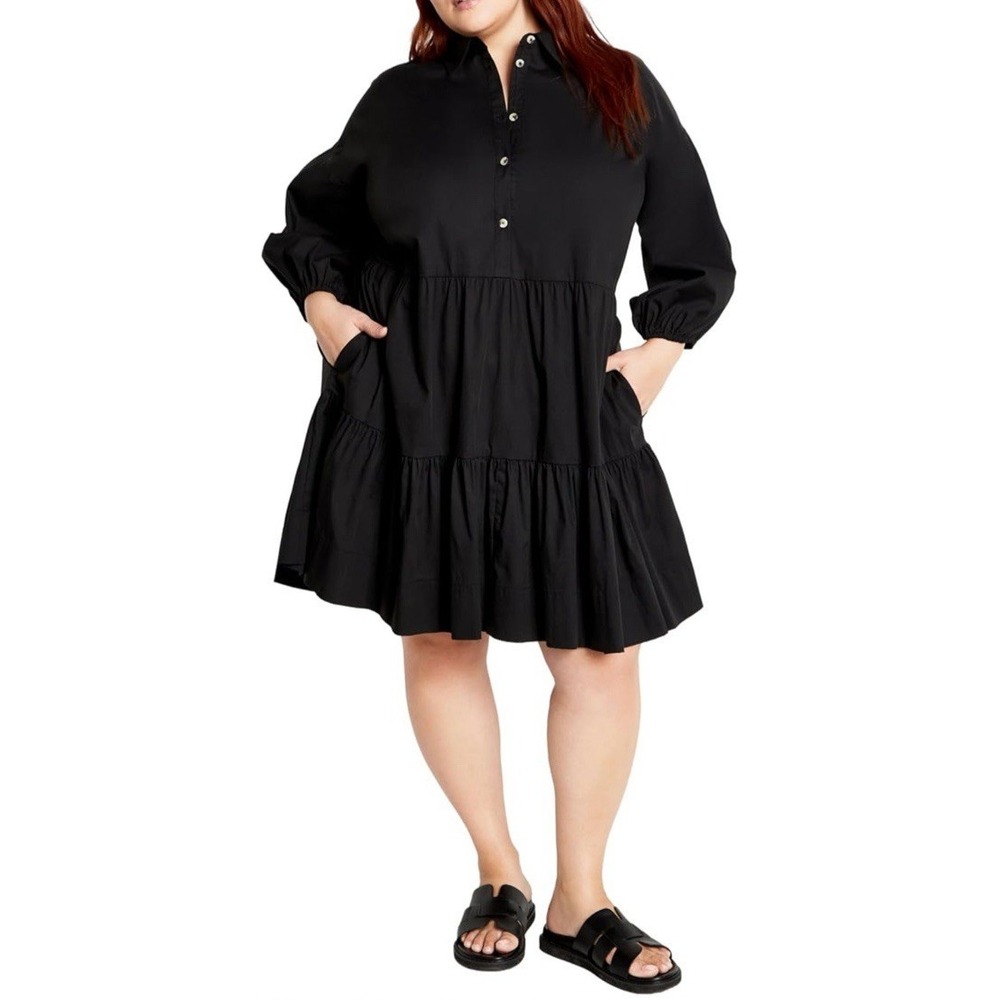 NWT City Chic Women's Kiara Mini Dress - Color Black - Size 16‎